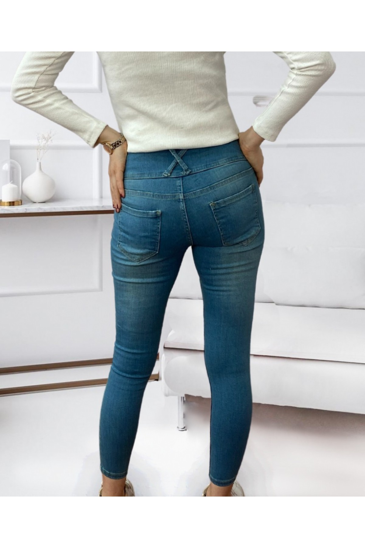 Yüksel Bel Likralı Kot Pantolon, 38344